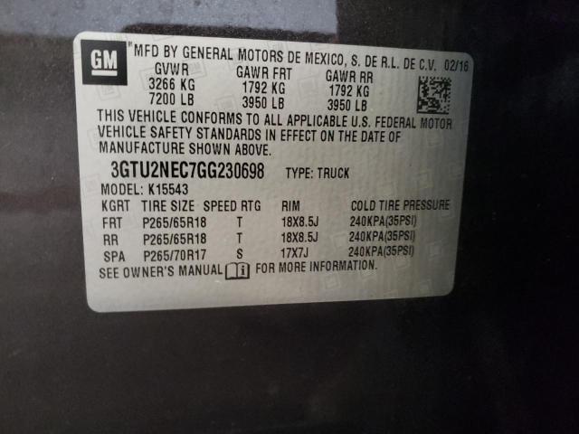 Photo 10 from auction – 2016 GMC SIERRA K15 with VIN 3GTU2NEC7GG230698
