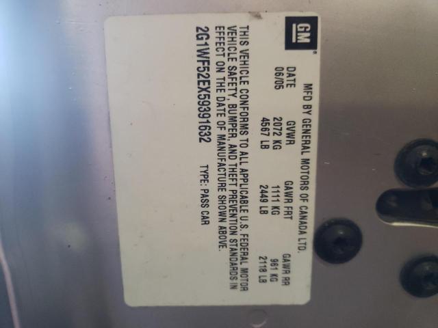 Photo 10 from auction – 2005 CHEVROLET IMPALA with VIN 2G1WF52EX59391632