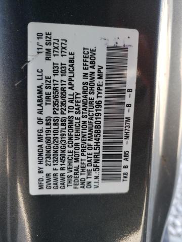 Photo 10 from auction – 2011 HONDA ODYSSEY EX with VIN 5FNRL5H45BB019196
