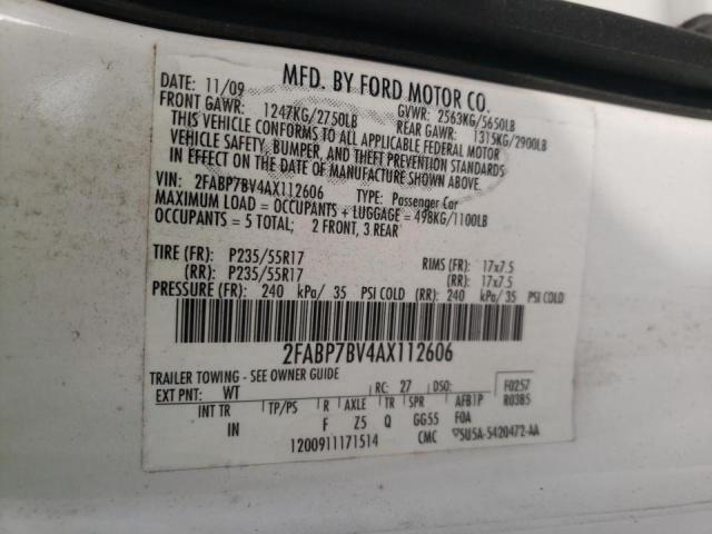 Photo 10 from auction – 2010 FORD CROWN VICT with VIN 2FABP7BV4AX112606