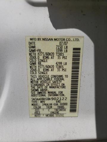 Photo 10 from auction – 2008 INFINITI QX56 with VIN 5N3AA08D58N902122