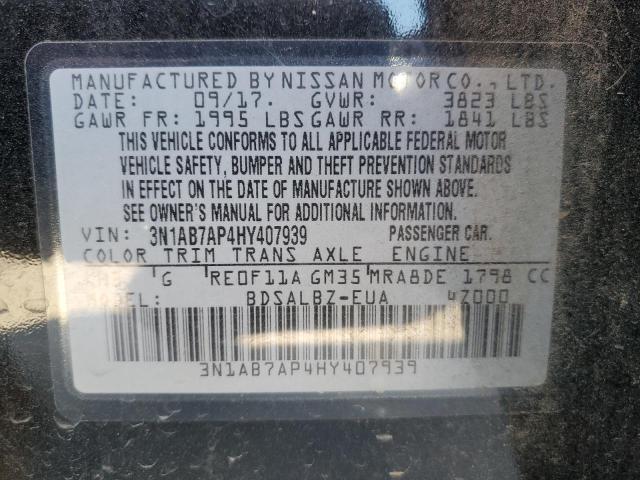 Photo 10 from auction – 2017 NISSAN SENTRA S with VIN 3N1AB7AP4HY407939