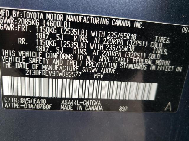 Photo 10 from auction – 2013 TOYOTA RAV4 LIMIT with VIN 2T3DFREV9DW082577