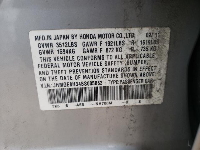 Photo 10 from auction – 2011 HONDA FIT with VIN JHMGE8H34BS005883