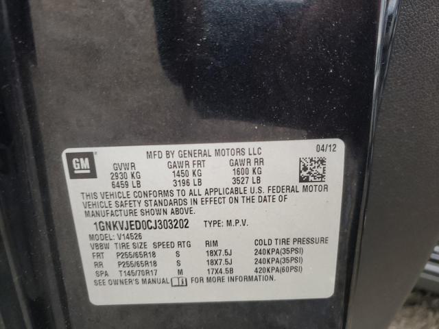 Photo 10 from auction – 2012 CHEVROLET TRAVERSE L with VIN 1GNKVJED0CJ303202