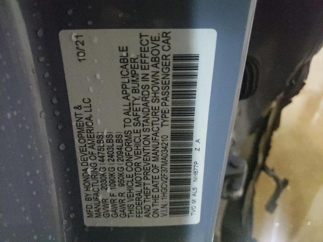 Photo 10 from auction – 2021 HONDA ACCORD SPO with VIN 1HGCV2F37MA034210
