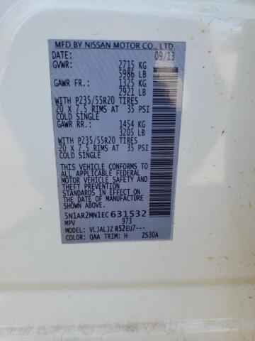 Photo 10 from auction – 2014 NISSAN PATHFINDER with VIN 5N1AR2MN1EC631532