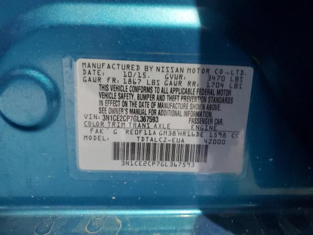 Photo 10 from auction – 2016 NISSAN VERSA NOTE with VIN 3N1CE2CP7GL367593