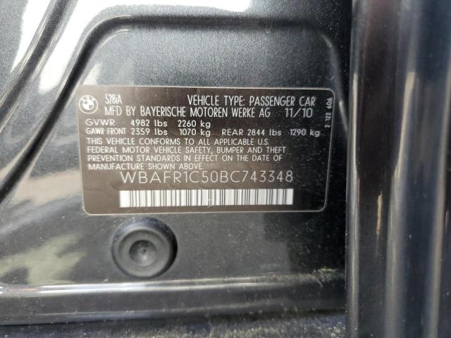 Photo 10 from auction – 2011 BMW 528 I with VIN WBAFR1C50BC743348