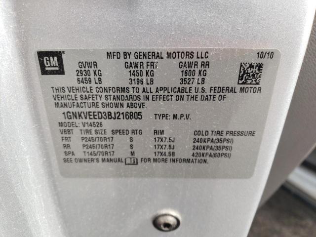 Photo 10 from auction – 2011 CHEVROLET TRAVERSE L with VIN 1GNKVEED3BJ216805