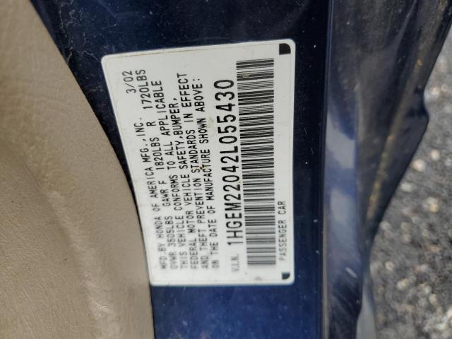 Photo 10 from auction – 2002 HONDA CIVIC EX with VIN 1HGEM22042L055430