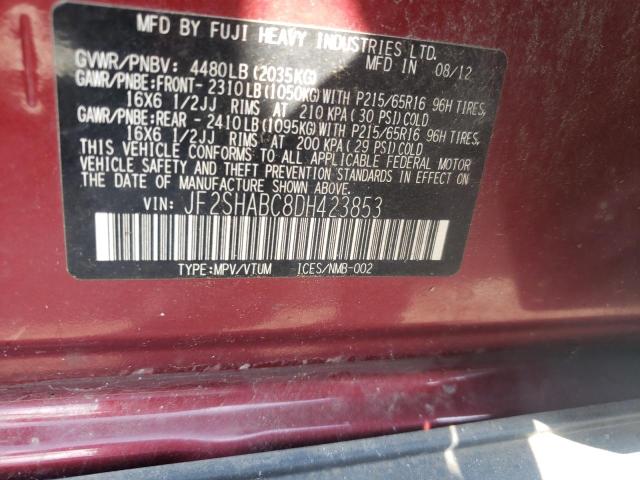Photo 10 from auction – 2013 SUBARU FORESTER 2 with VIN JF2SHABC8DH423853