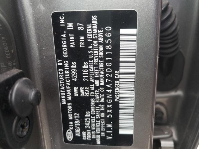 Foto 10 de la subasta – 2013 KIA OPTIMA EX con VIN 5XXGN4A72DG118560