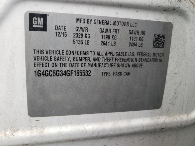 Photo 10 from auction – 2016 BUICK LACROSSE with VIN 1G4GC5G34GF185532