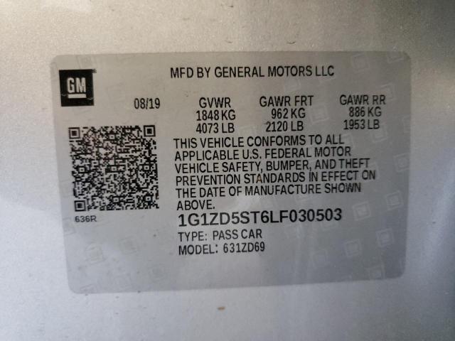 Photo 10 from auction – 2020 CHEVROLET MALIBU LT with VIN 1G1ZD5ST6LF030503