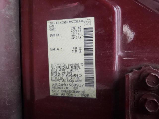 Photo 10 from auction – 2012 NISSAN ALTIMA BAS with VIN 1N4AL2AP2CN569917