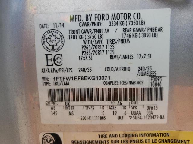 Photo 10 from auction – 2014 FORD F150 SUPER with VIN 1FTFW1EF8EKG13071