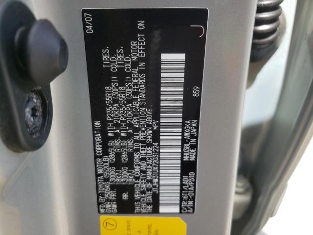 Photo 10 from auction – 2007 LEXUS RX 400H with VIN JTJHW31UX72031224