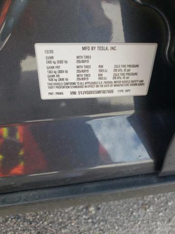 Photo 10 from auction – 2021 TESLA MODEL Y with VIN 5YJYGDEE5MF087606