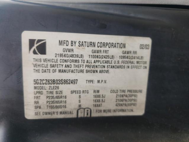 Photo 10 from auction – 2003 SATURN VUE with VIN 5GZCZ63B03S862497