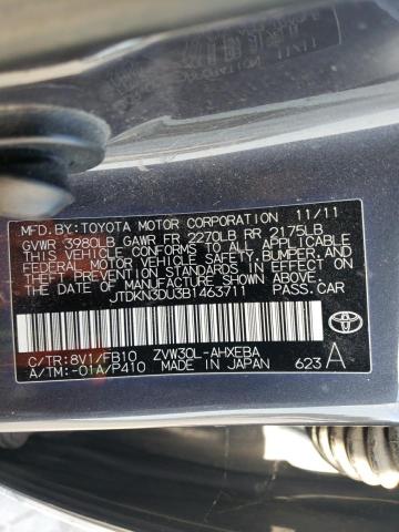 Photo 10 from auction – 2011 TOYOTA PRIUS with VIN JTDKN3DU3B1463711
