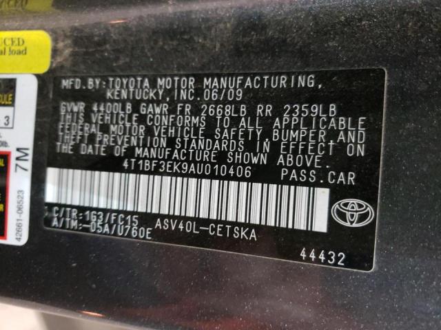 Photo 10 from auction – 2010 TOYOTA CAMRY BASE with VIN 4T1BF3EK9AU010406