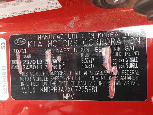 Photo 10 from auction – 2012 KIA SPORTAGE B with VIN KNDPB3A2XC7235981