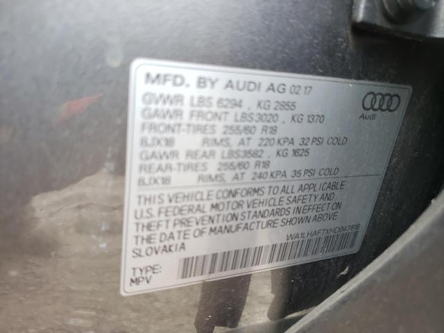 Photo 10 from auction – 2017 AUDI Q7 PREMIUM with VIN WA1LHAF7XHD047616