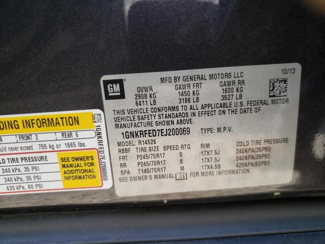 Photo 10 from auction – 2014 CHEVROLET TRAVERSE L with VIN 1GNKRFED7EJ200069