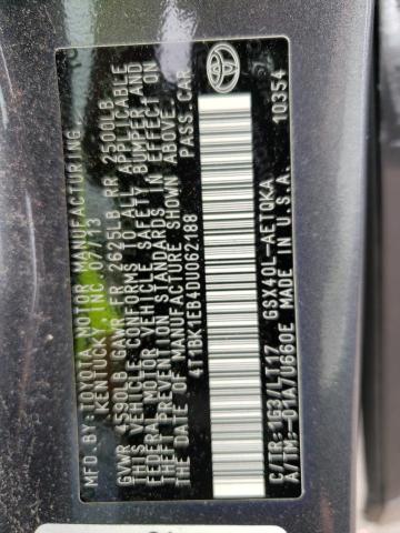 Photo 10 from auction – 2013 TOYOTA AVALON BAS with VIN 4T1BK1EB4DU062188