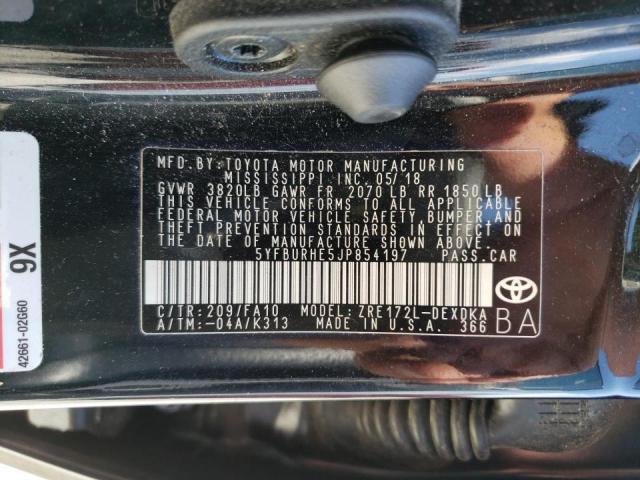 Photo 10 from auction – 2018 TOYOTA COROLLA L with VIN 5YFBURHE5JP854197