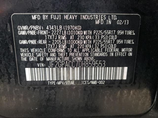 Photo 10 from auction – 2013 SUBARU XV CROSSTR with VIN JF2GPACC7DH859553
