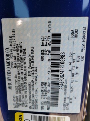 Photo 10 from auction – 2014 FORD FUSION S with VIN 3FA6P0G74ER108983