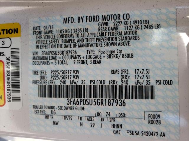 Photo 10 from auction – 2016 FORD FUSION TIT with VIN 3FA6P0SU5GR187936