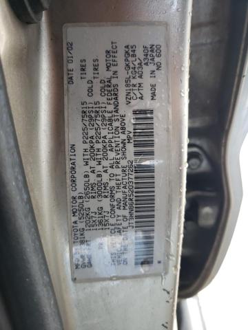 Photo 10 from auction – 2002 TOYOTA 4RUNNER SR with VIN JT3HN86R520377262