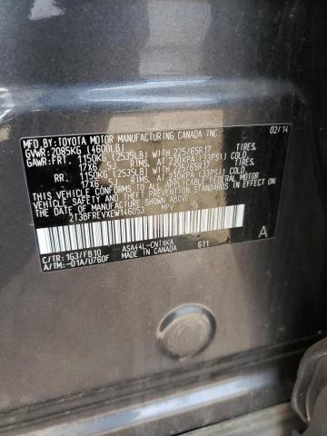 Photo 10 from auction – 2014 TOYOTA RAV4 LE with VIN 2T3BFREVXEW146053