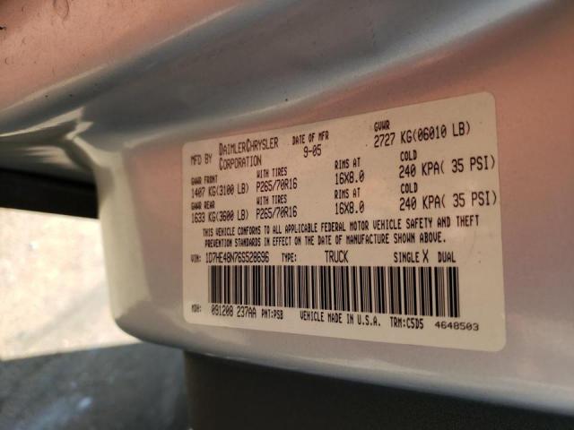 Photo 10 from auction – 2006 DODGE DAKOTA QUA with VIN 1D7HE48N76S528696