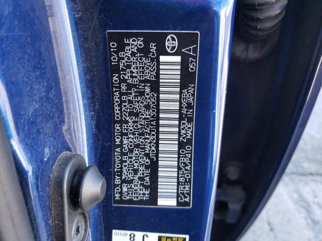 Photo 10 from auction – 2010 TOYOTA PRIUS with VIN JTDKN3DU1A1307052