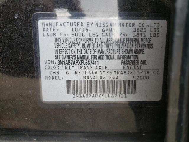 Photo 10 from auction – 2015 NISSAN SENTRA S with VIN 3N1AB7APXFL687411