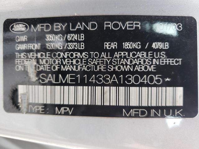 Photo 10 from auction – 2003 LAND ROVER RANGE ROVE with VIN SALME11433A130405
