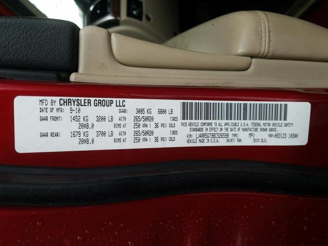Photo 10 from auction – 2011 JEEP GRAND CHER with VIN 1J4RR5GT9BC526598