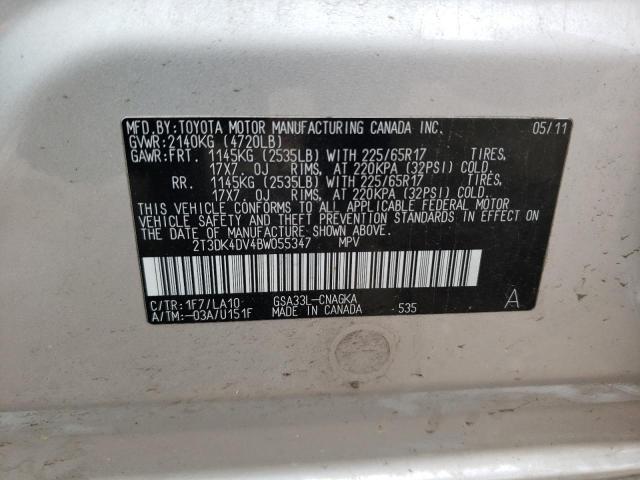 Photo 10 from auction – 2011 TOYOTA RAV4 LIMIT with VIN 2T3DK4DV4BW055347