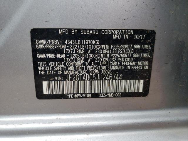 Photo 10 from auction – 2018 SUBARU CROSSTREK with VIN JF2GTABC5JH246744