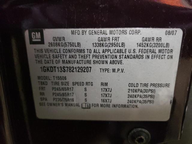 Photo 10 from auction – 2008 GMC ENVOY with VIN 1GKDT13S782129207