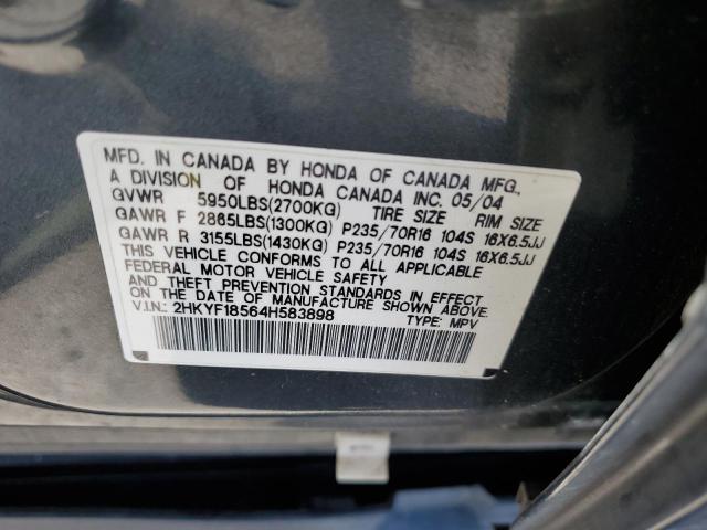 Photo 10 from auction – 2004 HONDA PILOT EXL with VIN 2HKYF18564H583898