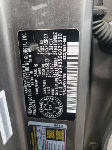 Photo 10 from auction – 2016 KIA SORENTO LX with VIN 5XYPGDA35GG021330