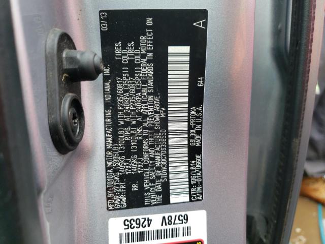 Photo 10 from auction – 2013 TOYOTA SIENNA XLE with VIN 5TDYK3DC7DS356550