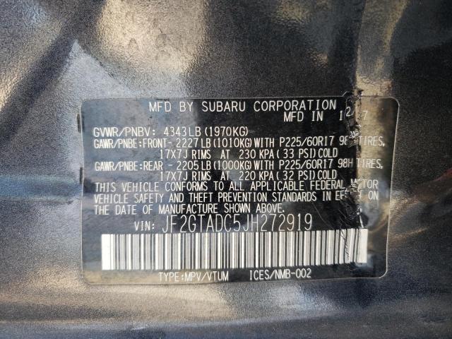 Photo 10 from auction – 2018 SUBARU CROSSTREK with VIN JF2GTADC5JH272919