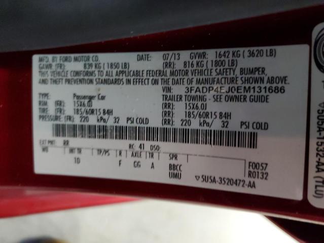 Photo 10 from auction – 2014 FORD FIESTA SE with VIN 3FADP4EJ0EM131686