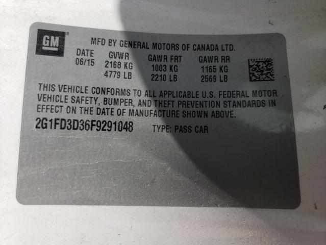 Photo 10 from auction – 2015 CHEVROLET CAMARO LT with VIN 2G1FD3D36F9291048